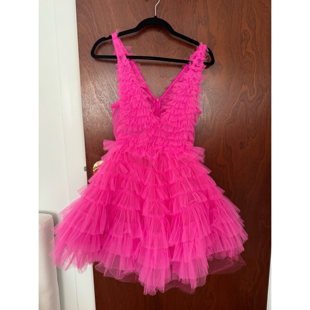 Vibrant Pink Ruffled Dress